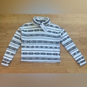 NWT BOBI BLACK THICK 100% COTTON BOX TURTLENECK SIZE SMALL IN ARTISAN STRIPE